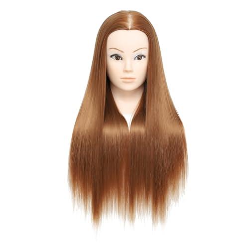 Testa di Addestramento Cosmetologica con Capelli Sintetici Lunghi
