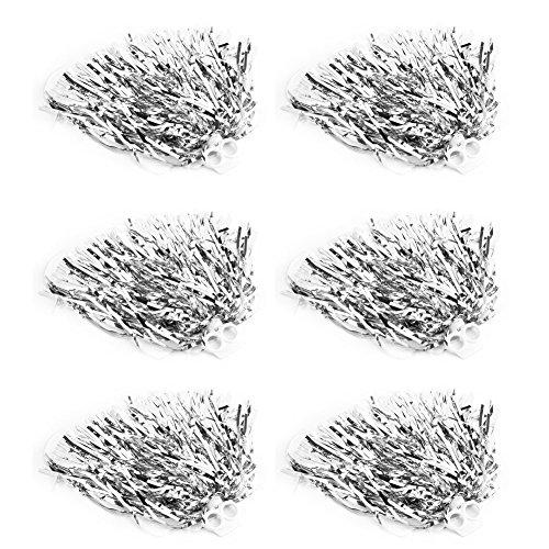 BORDSTRACT Pompon da Cheerleader Argento, 6 Pezzi