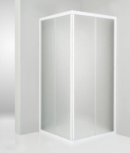 Box Doccia Angolare Hydra 65x65 cm Porta Scorrevole Opaco Bianco