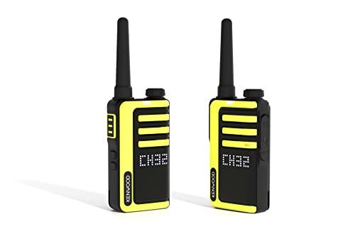 KENWOOD, Ricetrasmittenti UBZ-LJ9SET, Walkie-Talkie Senza Licenza, Fino a 18 Ore di Carica, Raggio 6 km, 32 Canali con Chiamata Selettiva, 20 Toni Disponibili, Ricarica Rapida, Giallo e Nero