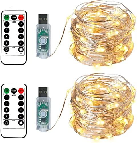 Catena Luminosa LED USB 10m con Filo Argento e Telecomando