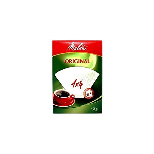 Melitta Original Filtri 1 x 4, Confezione da 40, Bianco