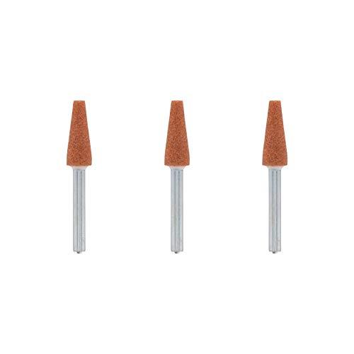 Dremel 953 Set di accessori per mole in ossido di alluminio, 3 mole a forma di cono per smerigliare e affilare i metalli (6,4 mm)