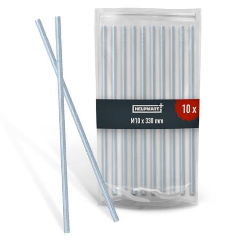 HELPMATE - Asta filettata M10 x 330 mm in acciaio zincato - Set da 10 pezzi