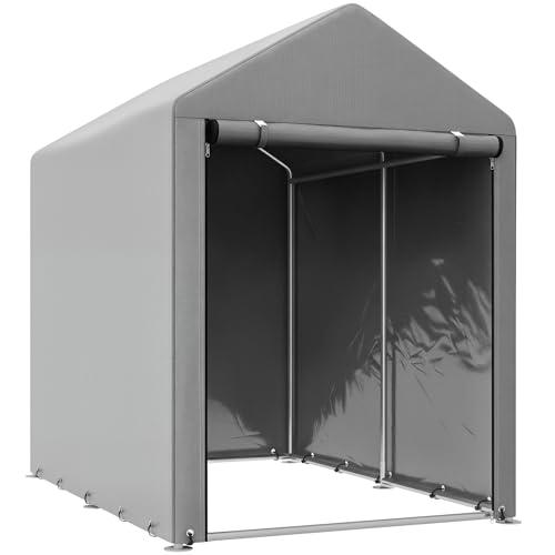 Outsunny Garage Moto per Esterno Portaoggetti Anti UV