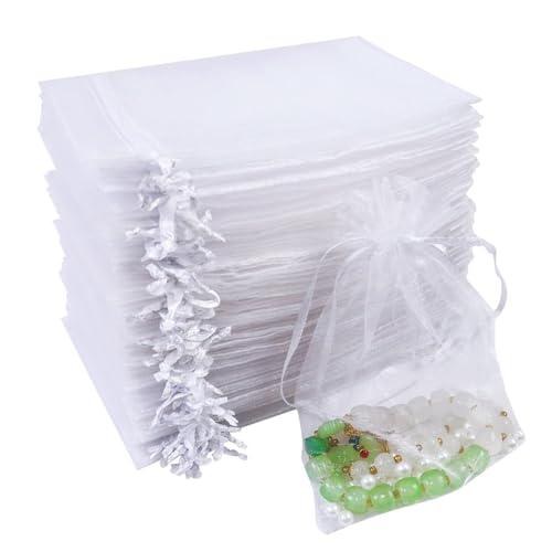 Sacchetti in Organza Bianchi 10x15 cm - 100 Pezzi