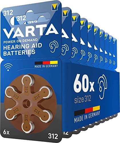 VARTA Batterie per apparecchi acustici tipo 312, 60 pezzi