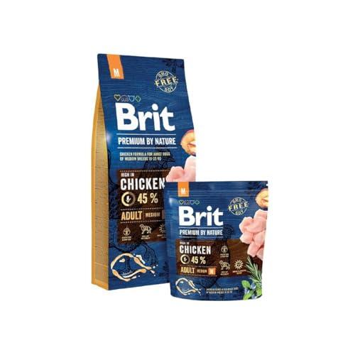 Brit Premium by Nature Adult M - Alimento Secco per Cani - Mela, Pollo e Mais - 15 kg