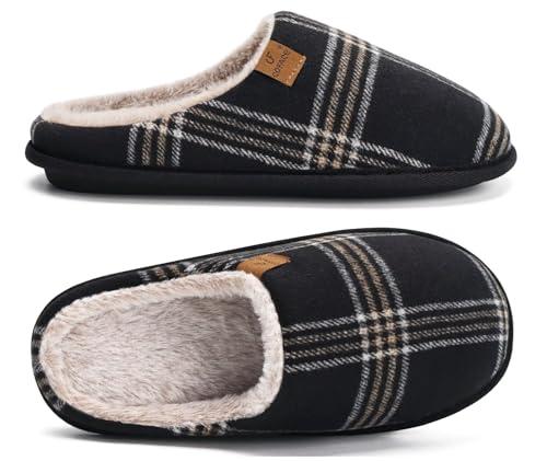 COFACE Pantofole da Uomo Invernali Plaid in Memory Foam