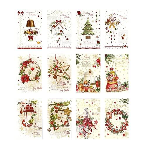 ARKRAFT Set da 24 Pezzi Biglietto Natalizio Italiano Auguri Natale (C)