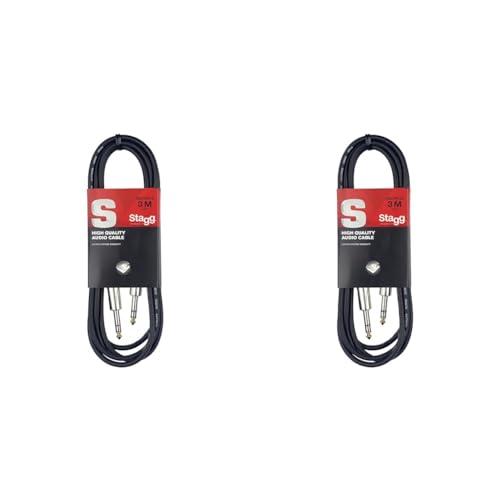 Stagg SAC3PS DL Cavo S Serie per Strumenti Musicali Deluxe, Jack-Jack 6.3 mm, 3m (Confezione da 2)