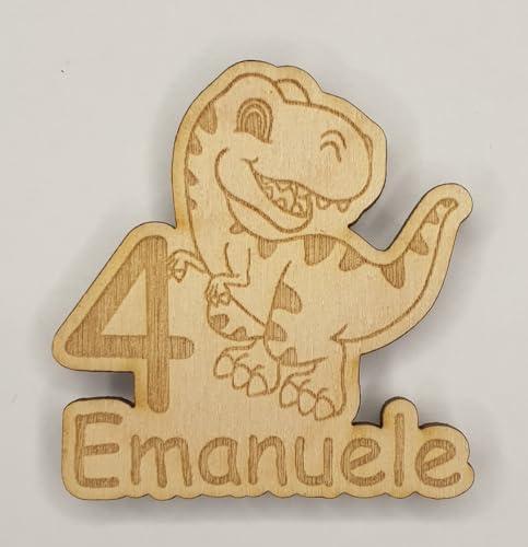 5 Calamite Personalizzate in Legno a Forma di Dinosauro per Bomboniere