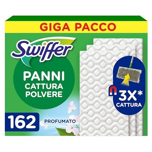 Swiffer Panni Cattura Polvere Dry, 162 Ricambi Microfibra, Giga Formato