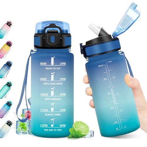 KollyKolla Borraccia 500ml con Cannuccia e Indicatore Orario