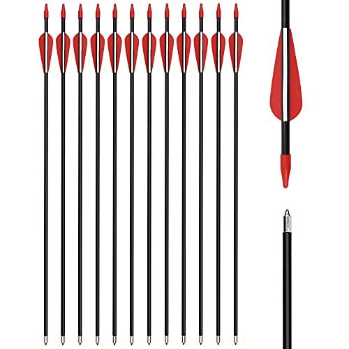 Elong 12 Frecce in Vetro da 28 Pollici per Tiro con l'Arco