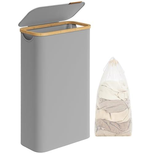 SONGMICS Cesto Portabiancheria Salvaspazio 65L Grigio Tortora