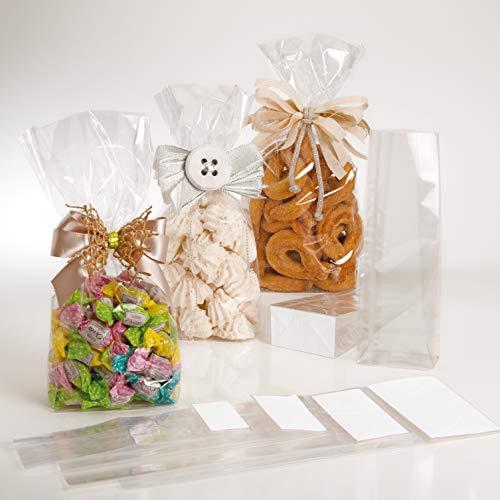 Buste Neutre Fondo Quadro Carta CM 8+5x28 per Alimenti - 50 Pezzi