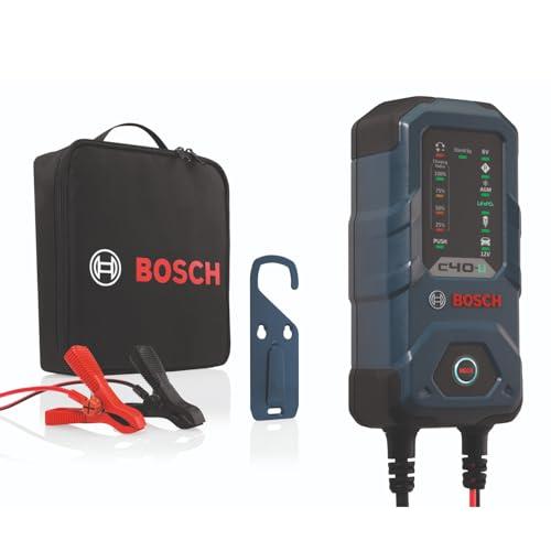 Bosch C40-Li Caricabatterie per Auto, 6 V - 12 V / 5 A, con Carica di Mantenimento
