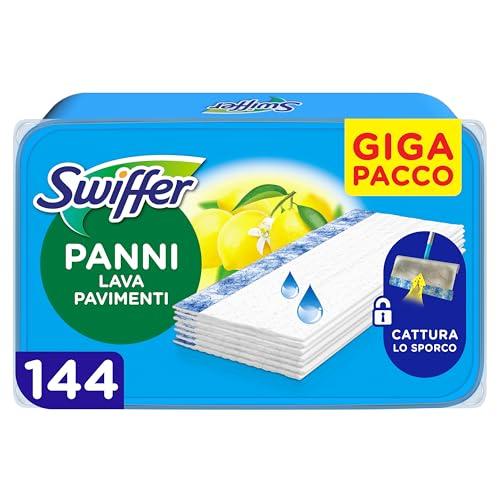 Swiffer Wet Lavapavimenti Limone, 144 Panni Umidi