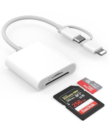 Lettore Schede SD e MicroSD per iPhone, iPad, Fotocamera e Dispositivi USB-C