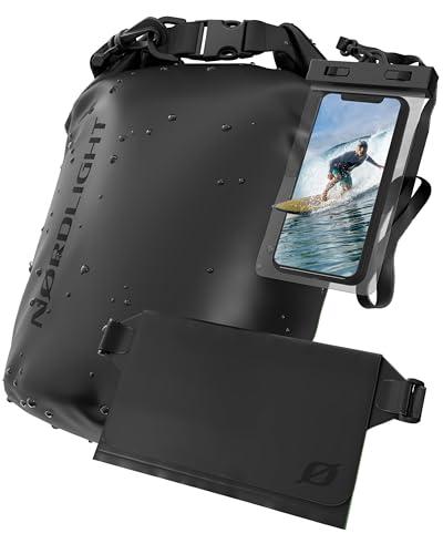 Nordlight Dry Bag 10L Nero: Set Impermeabile con Custodia Smartphone e Marsupio
