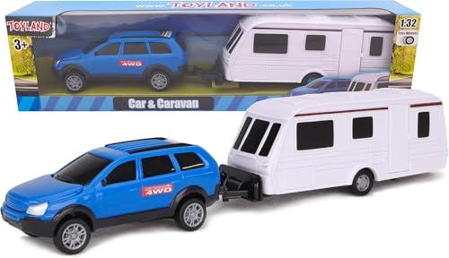 Toyland® Set Auto e Roulotte 1:32 (Blu)