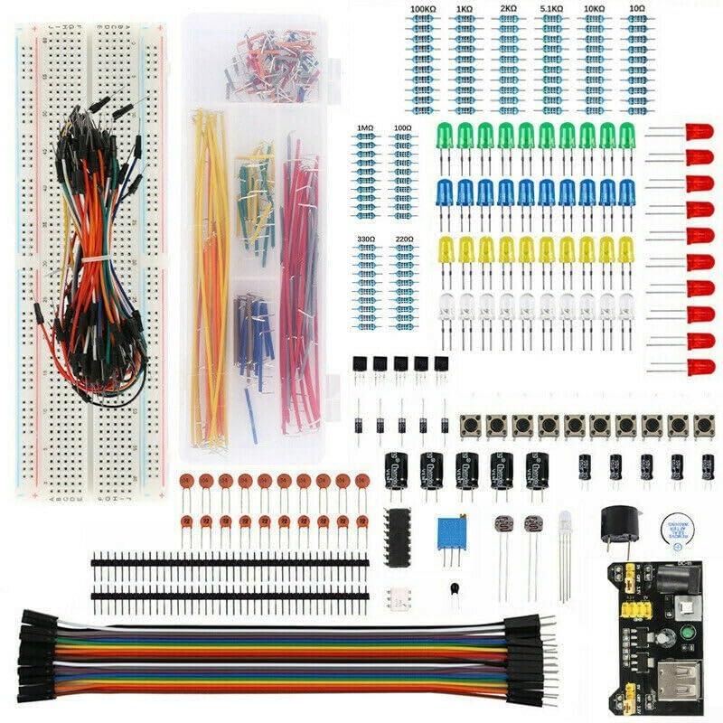 Kit Starter Elettronica per Arduino con Breadboard, Cavi, Resistenze e Componenti Essenziali