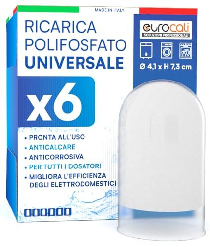 Eurocali Ricariche Polifosfato Anticalcare per Filtri Acqua Potabile - 6 Pezzi