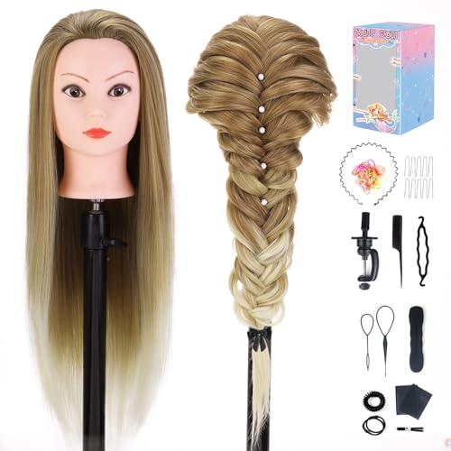 Testa Manichino Parrucchiere TopDirect 75cm con Capelli Colorati e Accessori