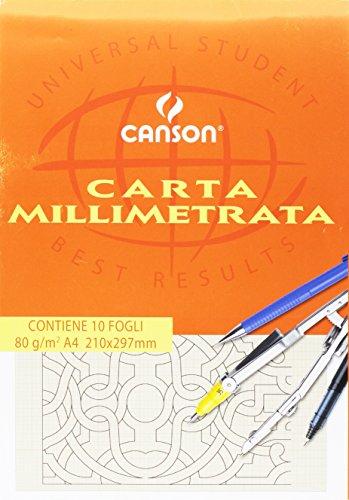 Blocco di Carta Millimetrata Canson 10 Fogli 80g/m²