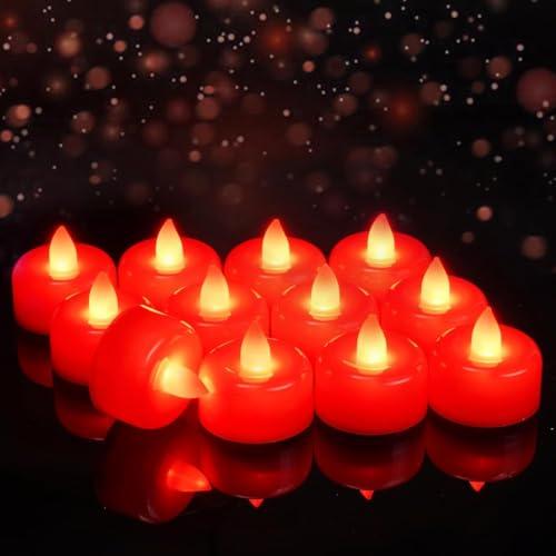 Wisdom Line Candele LED Elettriche Rosse - Set da 8
