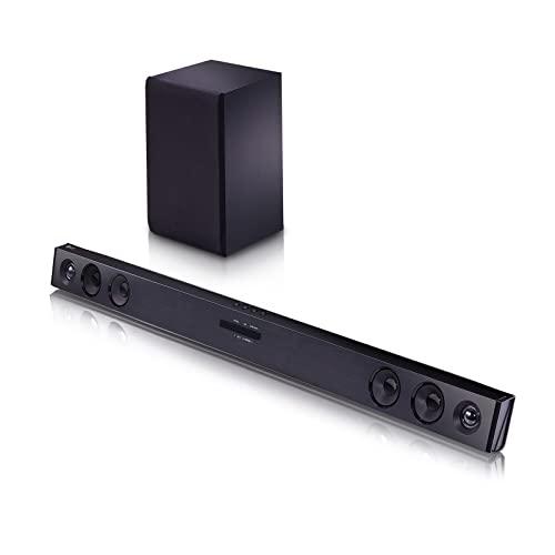 LG SQC2 Soundbar TV 300W, 2.1 Canali con Subwoofer Wireless, Dolby Digital, Bluetooth, Ingresso Ottico, Ingresso AUX 3,5mm, USB