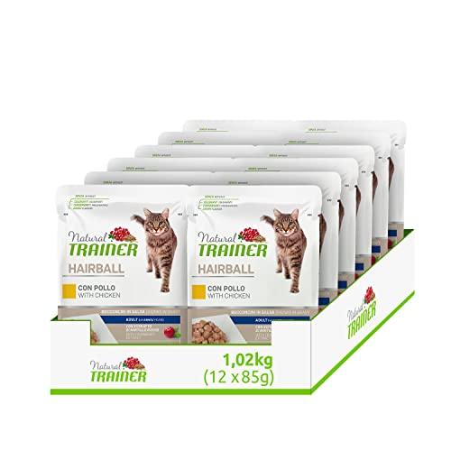 Natural Trainer Hairball Adult Cibo Umido per Gatti con Pollo e Mix di Fibre