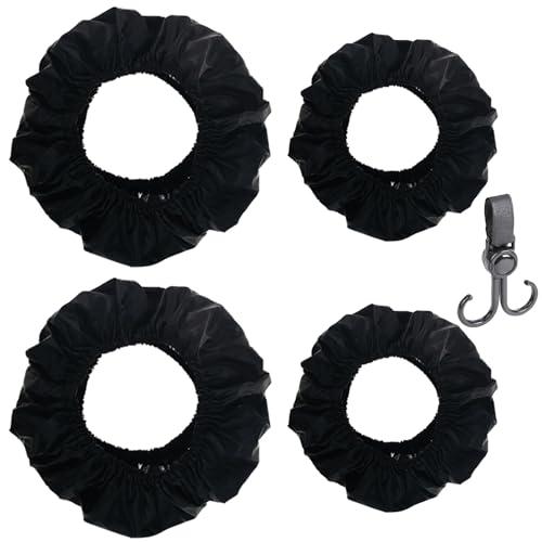 Scettar 4 Pezzi Copri Ruote Passeggino con Gancio Multifunzionale