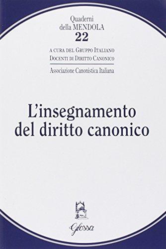 L'insegnamento del diritto canonico
