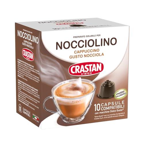 Crastan 1870 - Capsule Compatibili Dolce Gusto - Nocciolino (Cappuccino al Gusto Nocciola)