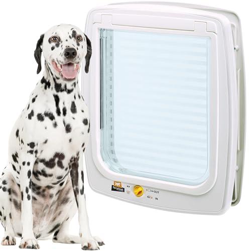 Ferplast Gattaiola, Porta per Cani, Entrata e uscita controllabile 4 vie, Protezione da Correnti d'Aria, Porticina per Cani, Taglia L, Bianco