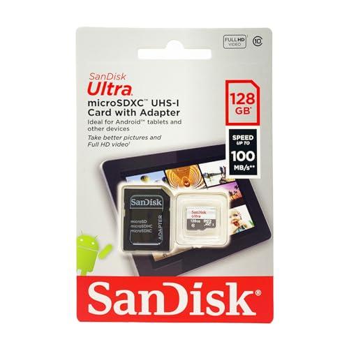 SanDisk Ultra microSDXC 128GB con Adattatore SD - Velocità 100MB/s, Classe 10, UHS-I