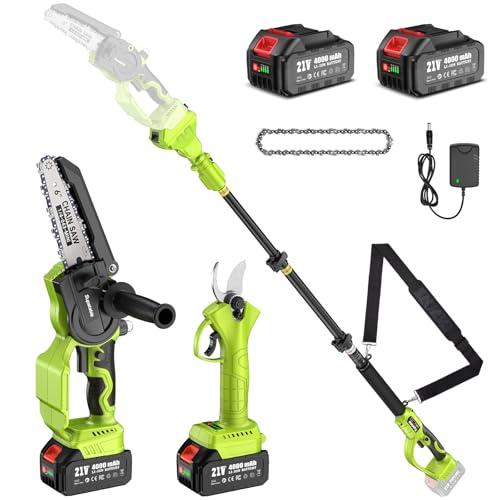 Supstable Kit Motosega a Batteria Telescopica e Forbice Potatura