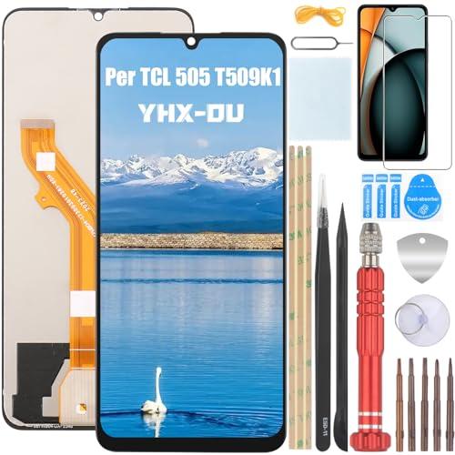 YHX-OU 6.75'' Nero Schermo per TCL 505 T509K1 LCD Display Touch Screen Digitizer Ricambio Assembly con Utensili Inclusi + Vetro temperato