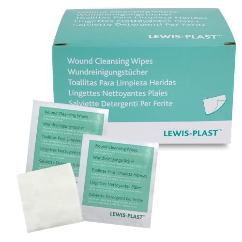 LEWIS-PLAST 100 Salviette Igienizzanti a Soluzione Salina Senza Alcol