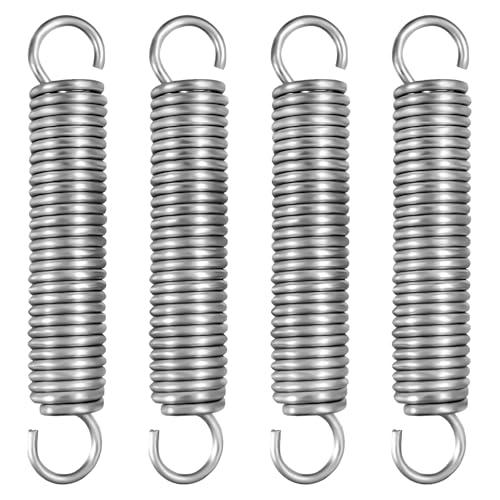 NICAVKIT Set di 4 Molle di Trazione in Acciaio Inox con Gancio, 100mm