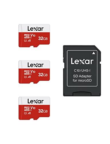 Lexar MicroSD 32GB (Confezione da 3) con Adattatore SD - Prestazioni Ottimali per i Tuoi Dispositivi