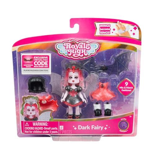 Jazwares Royale High - Dark Fairy Bambola 7,6 cm con Accessori Moda e Codice Virtuale