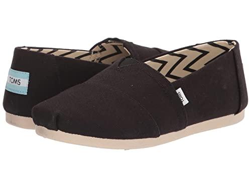 TOMS Recycled Cotton Alpargata, Mocassino Basso Donna, Black White, 41 EU