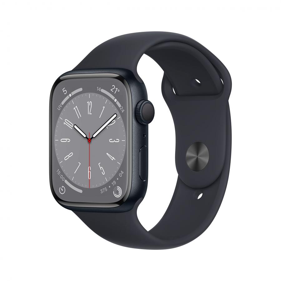 Apple Watch Series 8 GPS, Cassa 45 mm in alluminio color mezzanotte con Cinturino Sport color mezzanotte - Regular