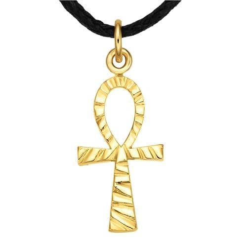 Ciondolo Amuleto Ankh in argento 925 dorato