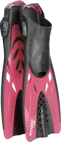 CRESSI Tonga Fins Black/Pink S/M - Pinne Leggere e Regolabili per Snorkeling e Nuoto