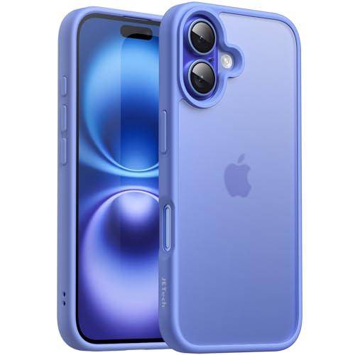 JETech Cover Opaca per iPhone 16 6,1 Pollici, Protezione Anticaduta Antiurto di Grado Militare, Custodia Cellulare Posteriore Glassata Traslucida, Anti-Impronte (Blu Oltremare)