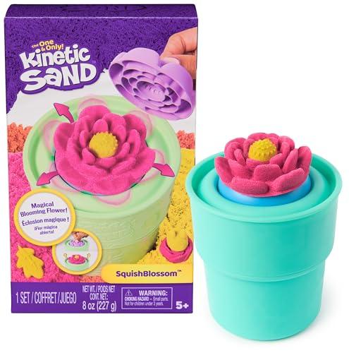 Kinetic Sand SquishBlossom, Fiore Che Sboccia, Set con 227 g di Sabbia Giallo e Rosa Neon, Vaso e Formine Incluse, Giocattolo Creativo per Bambini e Regalo per Mamme, 5+ Anni